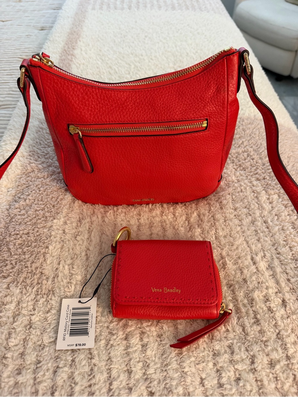 NWT Vera Bradley Canyon Sunset Leather Mini Vivian Crossbody & RFID Wallet